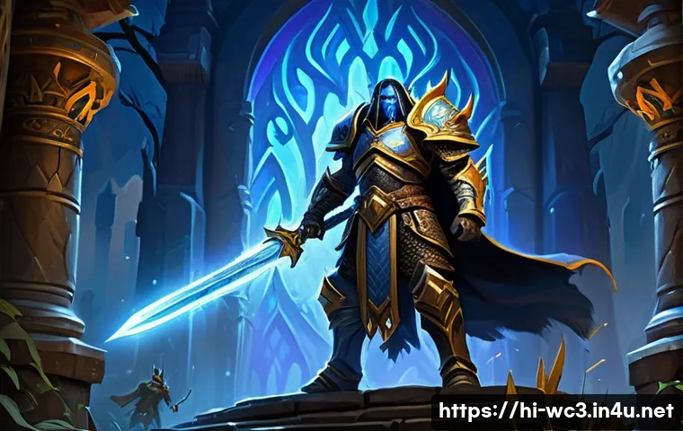워크래프트3 블리자드 히스토리 - **A majestic digital painting showcasing the iconic heroes of Warcraft III gathered at the gates of ...